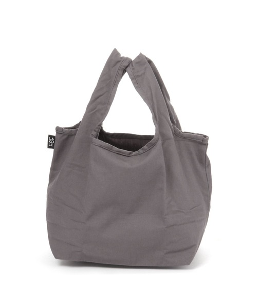 LAKOLE（ラコレ）の「コットンエコバッグ(S) / 907845（トートバッグ・レディース・アイボリー/チャコール・FREE）」の11枚目の写真