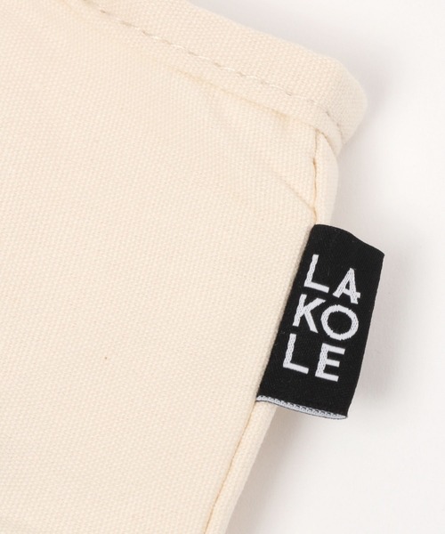 LAKOLE（ラコレ）の「コットンエコバッグ(S) / 907845（トートバッグ・レディース・アイボリー/チャコール・FREE）」の7枚目の写真