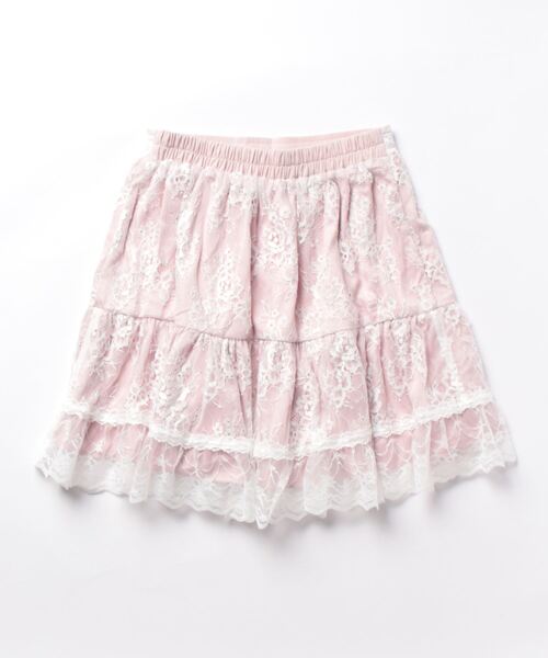 Secret Honey(シークレットハニー)の「レースティアードスカート(スカート・レディース・ピンク/オフホワイト・MEDIUM)」の11枚目の写真
