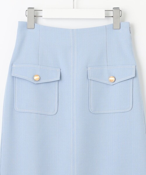 Feroux(フェルゥ)の「【洗える】フラップナロー スカート(スカート・レディース・ライトグリーン系/スカイブルー系/アイボリー系9・1/2)」の11枚目の写真