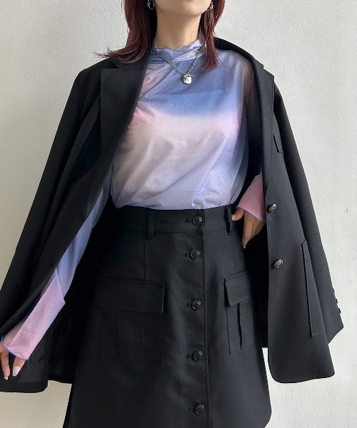 PAGEBOY（ページボーイ）の「アソートシアーハイネック（Tシャツ/カットソー・レディース・ブラック/オフホワイト/ボルドー/ピンク系その他/ブラック系その他・FREE）」の4枚目の写真