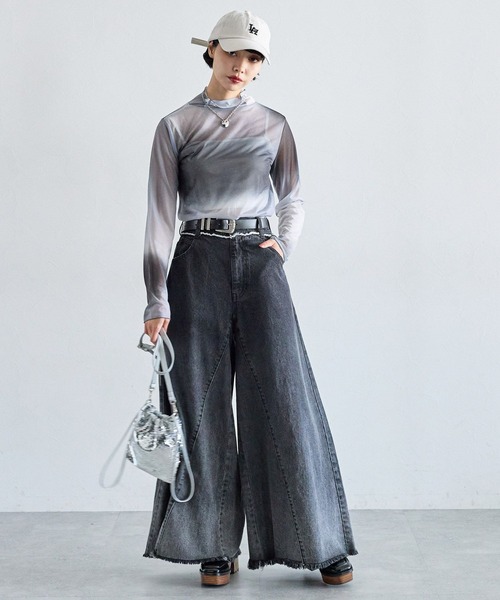 PAGEBOY（ページボーイ）の「アソートシアーハイネック（Tシャツ/カットソー・レディース・ブラック/オフホワイト/ボルドー/ピンク系その他/ブラック系その他・FREE）」の8枚目の写真