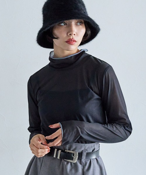 PAGEBOY（ページボーイ）の「アソートシアーハイネック（Tシャツ/カットソー・レディース・ブラック/オフホワイト/ボルドー/ピンク系その他/ブラック系その他・FREE）」の16枚目の写真