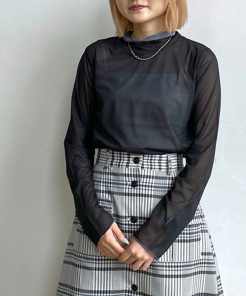 PAGEBOY（ページボーイ）の「アソートシアーハイネック（Tシャツ/カットソー・レディース・ブラック/オフホワイト/ボルドー/ピンク系その他/ブラック系その他・FREE）」の19枚目の写真