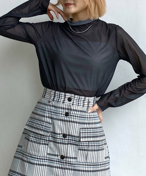 PAGEBOY（ページボーイ）の「アソートシアーハイネック（Tシャツ/カットソー・レディース・ブラック/オフホワイト/ボルドー/ピンク系その他/ブラック系その他・FREE）」の21枚目の写真