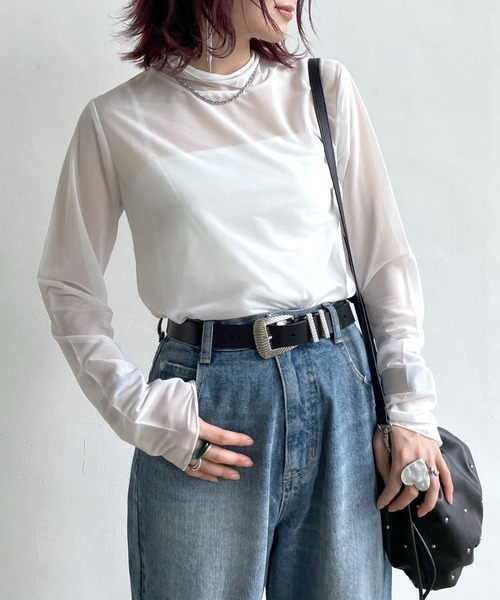 PAGEBOY（ページボーイ）の「アソートシアーハイネック（Tシャツ/カットソー・レディース・ブラック/オフホワイト/ボルドー/ピンク系その他/ブラック系その他・FREE）」の14枚目の写真