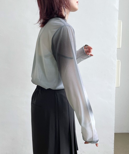 PAGEBOY（ページボーイ）の「アソートシアーハイネック（Tシャツ/カットソー・レディース・ブラック/オフホワイト/ボルドー/ピンク系その他/ブラック系その他・FREE）」の11枚目の写真