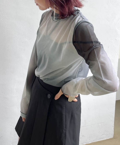 PAGEBOY（ページボーイ）の「アソートシアーハイネック（Tシャツ/カットソー・レディース・ブラック/オフホワイト/ボルドー/ピンク系その他/ブラック系その他・FREE）」の10枚目の写真