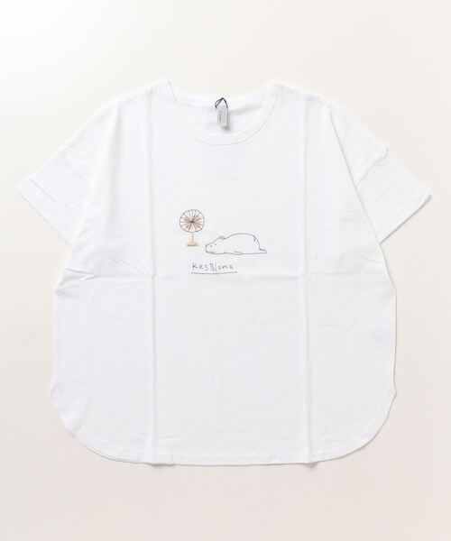 Emago(イマゴ)の「EMAGO 夏休みのカバドルマンT 半袖(Tシャツ/カットソー・レディース・ブラック/ホワイト/イエロー・FREE)」の4枚目の写真