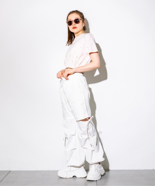 OLIVE des OLIVE（オリーブデオリーブ）の「サイドオープンカーゴパンツ　1032020010（カーゴパンツ・レディース・ブラック/ピンク/オフホワイト/ラベンダー・FREE）」の8枚目の写真