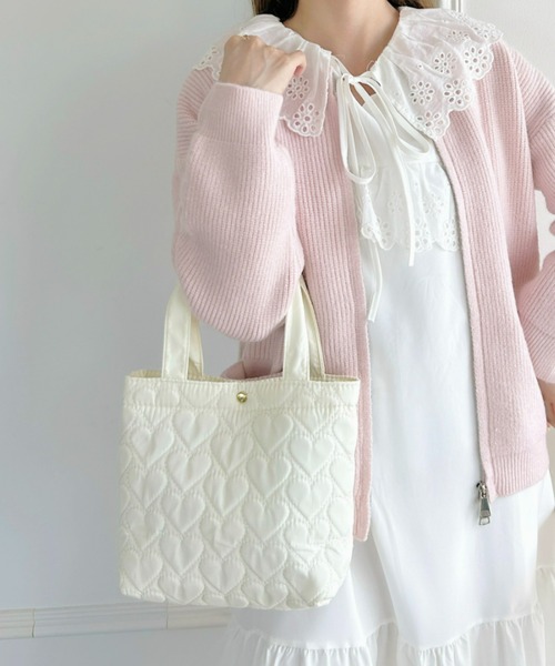 Loueme（ルエム）の「ハートキルティングミニトートバッグ（トートバッグ・レディース・アイボリー/ブラック/ピンク・FREE）」の10枚目の写真