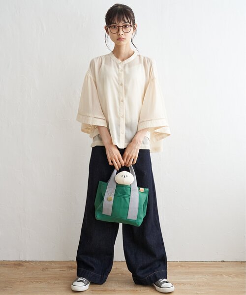 LBC（エルビーシー）の「シアーハシゴレーススリーブシャツ（シャツ/ブラウス・レディース・ブラック/オフホワイト・L/M）」の4枚目の写真