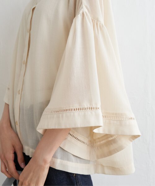 LBC（エルビーシー）の「シアーハシゴレーススリーブシャツ（シャツ/ブラウス・レディース・ブラック/オフホワイト・L/M）」の10枚目の写真