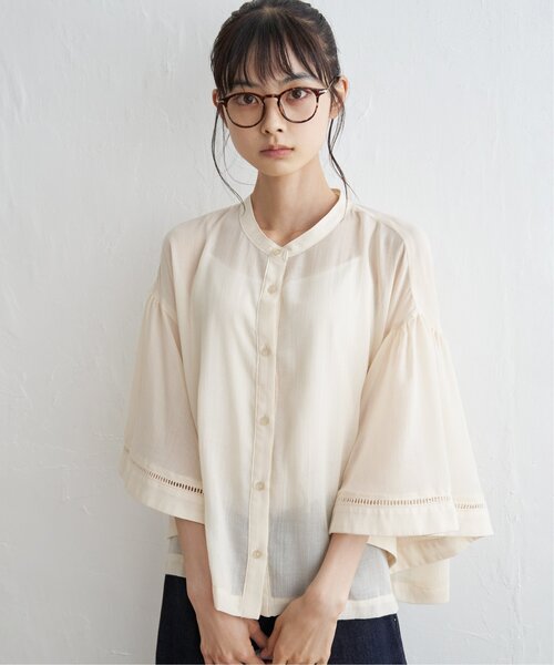 LBC（エルビーシー）の「シアーハシゴレーススリーブシャツ（シャツ/ブラウス・レディース・ブラック/オフホワイト・L/M）」の15枚目の写真