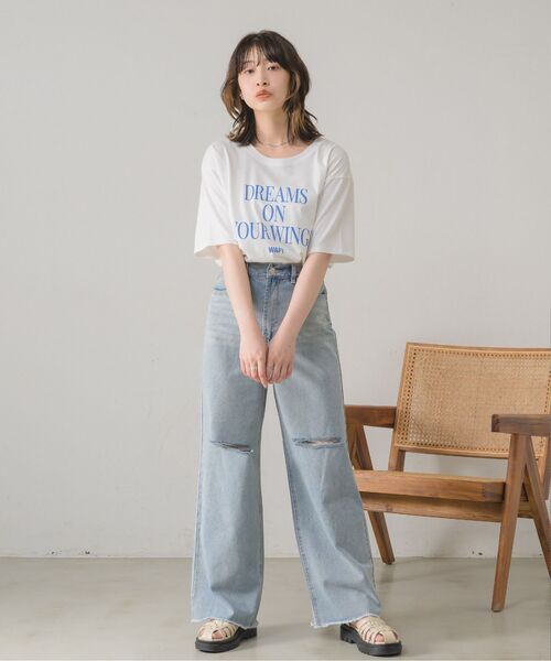 RETRO GIRL（レトロガール）の「スリットデニムPT（デニムパンツ・レディース・ライトブルー/ブラック/ブルー系その他5・MEDIUM/LARGE）」の13枚目の写真