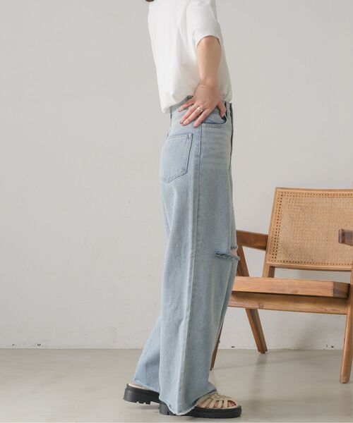 RETRO GIRL（レトロガール）の「スリットデニムPT（デニムパンツ・レディース・ライトブルー/ブラック/ブルー系その他5・MEDIUM/LARGE）」の19枚目の写真