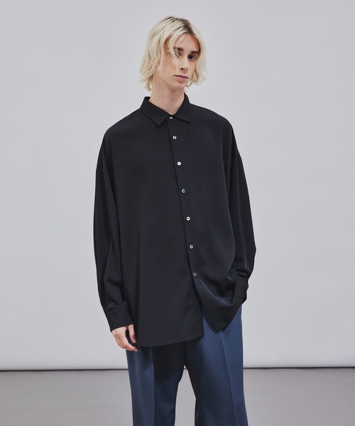 tk.TAKEO KIKUCHI（ティーケータケオキクチ）の「◆なめらかビッグシャツ（シャツ/ブラウス・メンズ・ブラック/オフホワイト/ブルー/ブラウン系その他・03/01/02）」の2枚目の写真