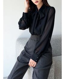 RESEXXY | シアースリーブボウタイブラウス(シャツ/ブラウス)