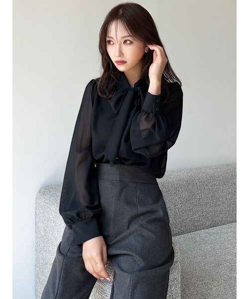 RESEXXY（リゼクシー）の「シアースリーブボウタイブラウス（シャツ/ブラウス・レディース・その他1/アイボリー/ブラック/その他・FREE）」の17枚目の写真