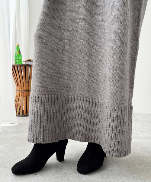 GeeRA（ジーラ）の「ゆるシルエットニットマキシワンピース（ワンピース・レディース・ブラック/ベージュ/杢グレー・LARGE/MEDIUM）」の11枚目の写真