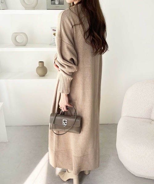 GeeRA（ジーラ）の「ゆるシルエットニットマキシワンピース（ワンピース・レディース・ブラック/ベージュ/杢グレー・LARGE/MEDIUM）」の22枚目の写真