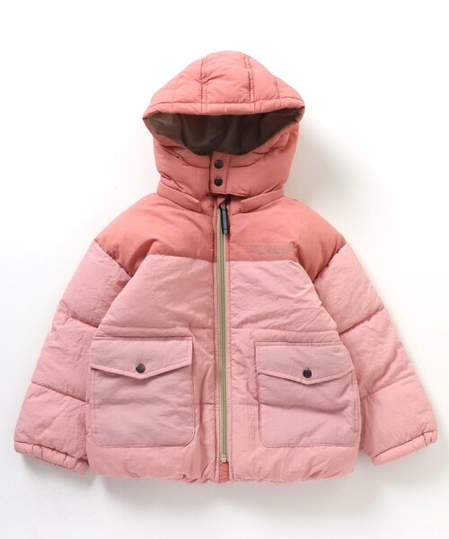 BREEZE（ブリーズ）の「【洗える・フード取り外し可】ふわ軽インサレーションアウター（ダウンジャケット/コート・キッズ・ピンク/オレンジ/キャメル/エメラルド/ベージュ/レインボー/パープル/マルチ/カモフラージュ/ブラック・90/150/110/130/120/80/100/140）」の6枚目の写真