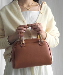 minia（ミニア）の「バンブーハンドルボストンバッグ（ハンドバッグ）」