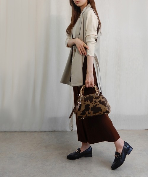 minia(ミニア)の「バンブーハンドルボストンバッグ(ハンドバッグ・レディース・アイボリー/マスタード/ブラウン/ホワイト/ブラウン系1/アイボリー系1・FREE)」の14枚目の写真