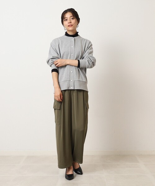 SHOO・LA・RUE（シューラルー）の「◆カジュアル過ぎない 裏毛 ドットボタン カーディガン（カーディガン/ボレロ・レディース・アイボリー/ダークオレンジ/グレー/ブラック・03/02/04）」の14枚目の写真