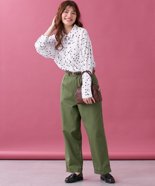 Le temps riche(ルタンリッシュ)の「ドットプリントシャツ<Le temps riche>(シャツ/ブラウス・レディース・ブラック/グリーン/オフホワイト・M/L)」の8枚目の写真