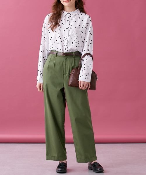 Le temps riche(ルタンリッシュ)の「ドットプリントシャツ<Le temps riche>(シャツ/ブラウス・レディース・ブラック/グリーン/オフホワイト・M/L)」の9枚目の写真