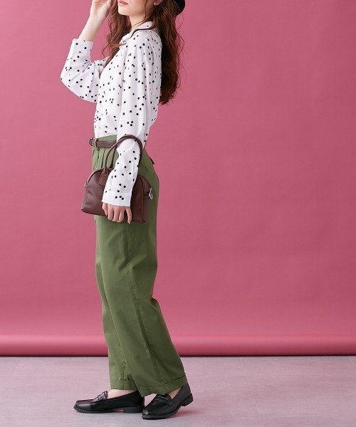 Le temps riche(ルタンリッシュ)の「ドットプリントシャツ<Le temps riche>(シャツ/ブラウス・レディース・ブラック/グリーン/オフホワイト・M/L)」の10枚目の写真