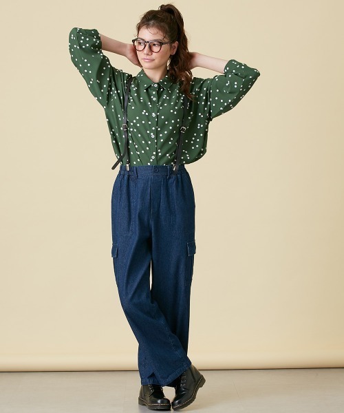 Le temps riche(ルタンリッシュ)の「ドットプリントシャツ<Le temps riche>(シャツ/ブラウス・レディース・ブラック/グリーン/オフホワイト・M/L)」の21枚目の写真