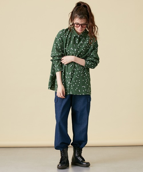 Le temps riche(ルタンリッシュ)の「ドットプリントシャツ<Le temps riche>(シャツ/ブラウス・レディース・ブラック/グリーン/オフホワイト・M/L)」の22枚目の写真