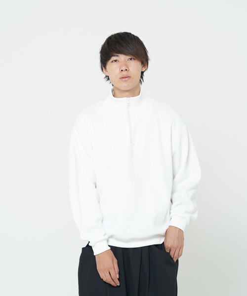 CORISCO（コリスコ）の「モールニットソーハーフジップ(M1)（ニット/セーター・メンズ・ブラック/グレー/アイボリー/ワインレッド・MEDIUM/X-LARGE/LARGE）」の2枚目の写真