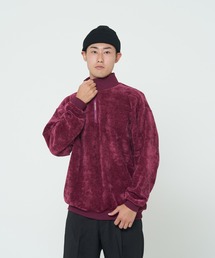 C733【IZOD】ハーフジップ ニットセーター【メンズL】レッド系 Polo by Ralph Lauren ポロ ラルフローレン ハーフジップ