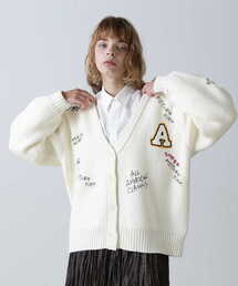 AVIREX | 【直営店限定】SCRIBBLING  KNIT CARDIGAN/ スクリブリング ニットカーディガン(カーディガン/ボレロ)