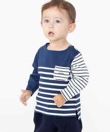 SHIPS（シップス）の「SHIPS KIDS:80～90cm / オーガニック コットン ボーダー カットソー（Tシャツ/カットソー・キッズ）」