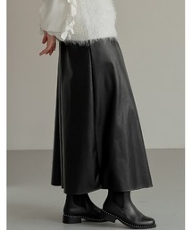 Re:EDIT（リエディ）の「[新色追加][2023A/W COLLECTION][低身長サイズ有]フェイクレザーロングフレアスカート（スカート・レディース）」