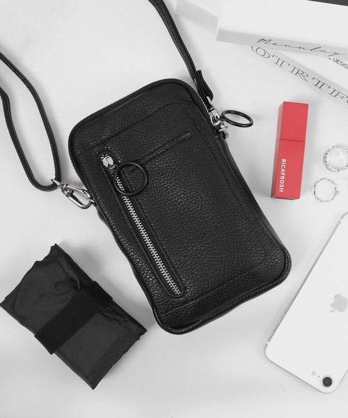 FUNALIVE（ファンアライブ）の「Pisoraro エコバッグ付き スマホポシェット（ショルダーバッグ・レディース・グレイッシュベージュ/スモークピンク/ブラック/ホワイト系その他/ライトグリーン/サーモンピンク/ブラウン系/ブラウン/グレー系その他/グレイッシュブルー/ライトイエロー/ネイビー/ブラック系その他/ラベンダー/レッド/グレー系/ダークグリーン/マジェンタ/ホワイト×ブラック/シルバー/グレー/ベージュ/パイソン/グリーン/ブラック系その他2/アイボリー/グレー系その他2/ブルー系その他/ベージュ系その他・FREE）」の5枚目の写真