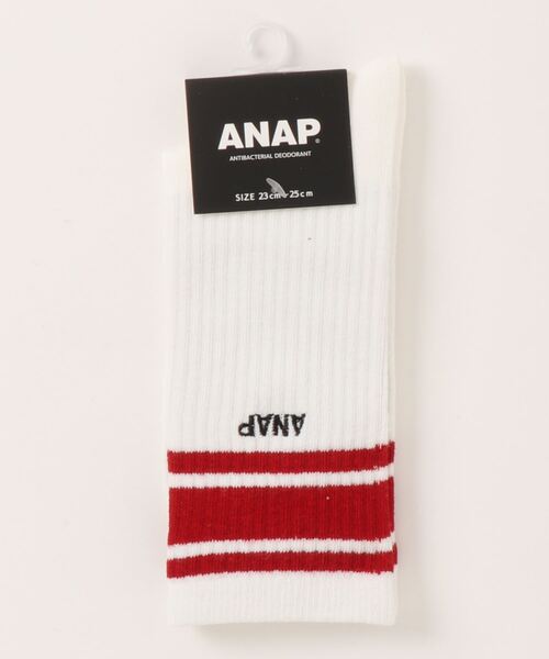 ANAP(アナップ)の「ライン入りANAPロゴソックス(ソックス/靴下・レディース・ブルー/スミクロ/レッド・FREE)」の10枚目の写真