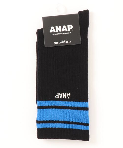 ANAP(アナップ)の「ライン入りANAPロゴソックス(ソックス/靴下・レディース・ブルー/スミクロ/レッド・FREE)」の11枚目の写真