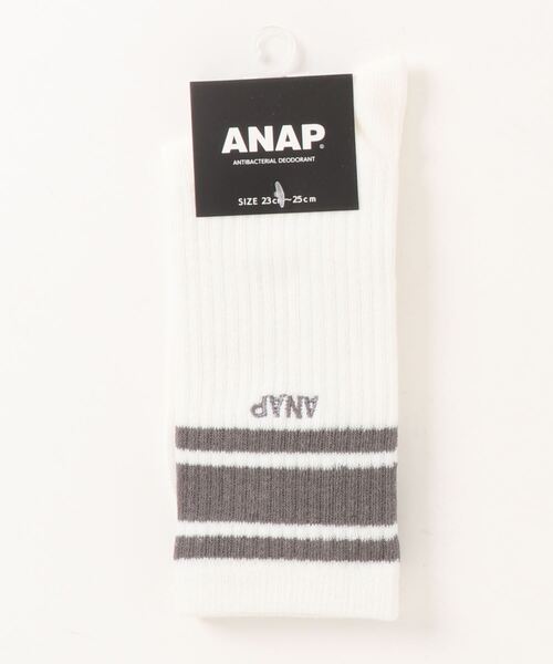 ANAP(アナップ)の「ライン入りANAPロゴソックス(ソックス/靴下・レディース・ブルー/スミクロ/レッド・FREE)」の12枚目の写真