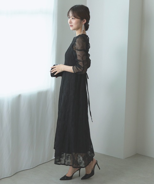 レア⭐️ 【本日限定 値下げ 】comoli カナパワンピース　0 ブラック オールレースメロウワンピース【kaene直営限定】結婚式 二次会 同窓会