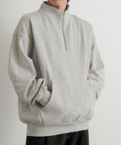 SENSE OF PLACE by URBAN RESEARCH(センスオブプレイスバイアーバンリサーチ)の「ハーフZIPスウェットシャツ(スウェット・メンズ・ブラック/ボルドー/グレー系その他・MEDIUM/LARGE)」の4枚目の写真