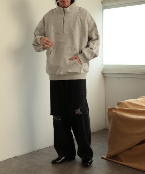 SENSE OF PLACE by URBAN RESEARCH(センスオブプレイスバイアーバンリサーチ)の「ハーフZIPスウェットシャツ(スウェット・メンズ・ブラック/ボルドー/グレー系その他・MEDIUM/LARGE)」の17枚目の写真