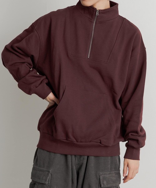 SENSE OF PLACE by URBAN RESEARCH(センスオブプレイスバイアーバンリサーチ)の「ハーフZIPスウェットシャツ(スウェット・メンズ・ブラック/ボルドー/グレー系その他・MEDIUM/LARGE)」の1枚目の写真