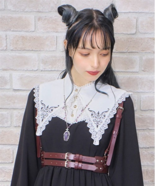 axes femme POETIQUE（アクシーズファムポエティック）の「合皮ハーネスベルト（ベルト・レディース・ワイン/ブラック・FREE）」の2枚目の写真