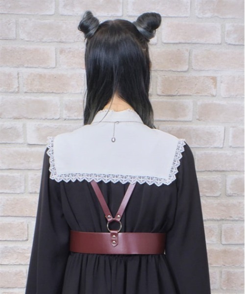 axes femme POETIQUE（アクシーズファムポエティック）の「合皮ハーネスベルト（ベルト・レディース・ワイン/ブラック・FREE）」の4枚目の写真