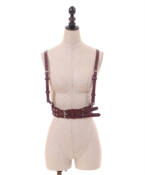 axes femme POETIQUE（アクシーズファムポエティック）の「合皮ハーネスベルト（ベルト・レディース・ワイン/ブラック・FREE）」の5枚目の写真